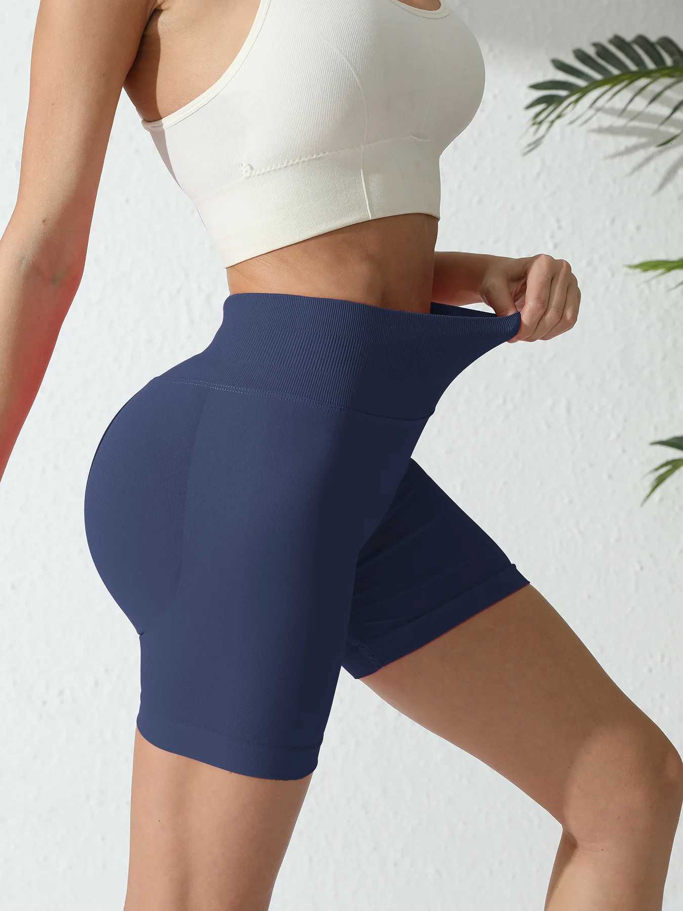 Womens Seamless Waist Shorts Breathable Outdoor Exercise Fitness Pants Hip Lift Tight Yoga Pants Peach Butt Belly XJ250724