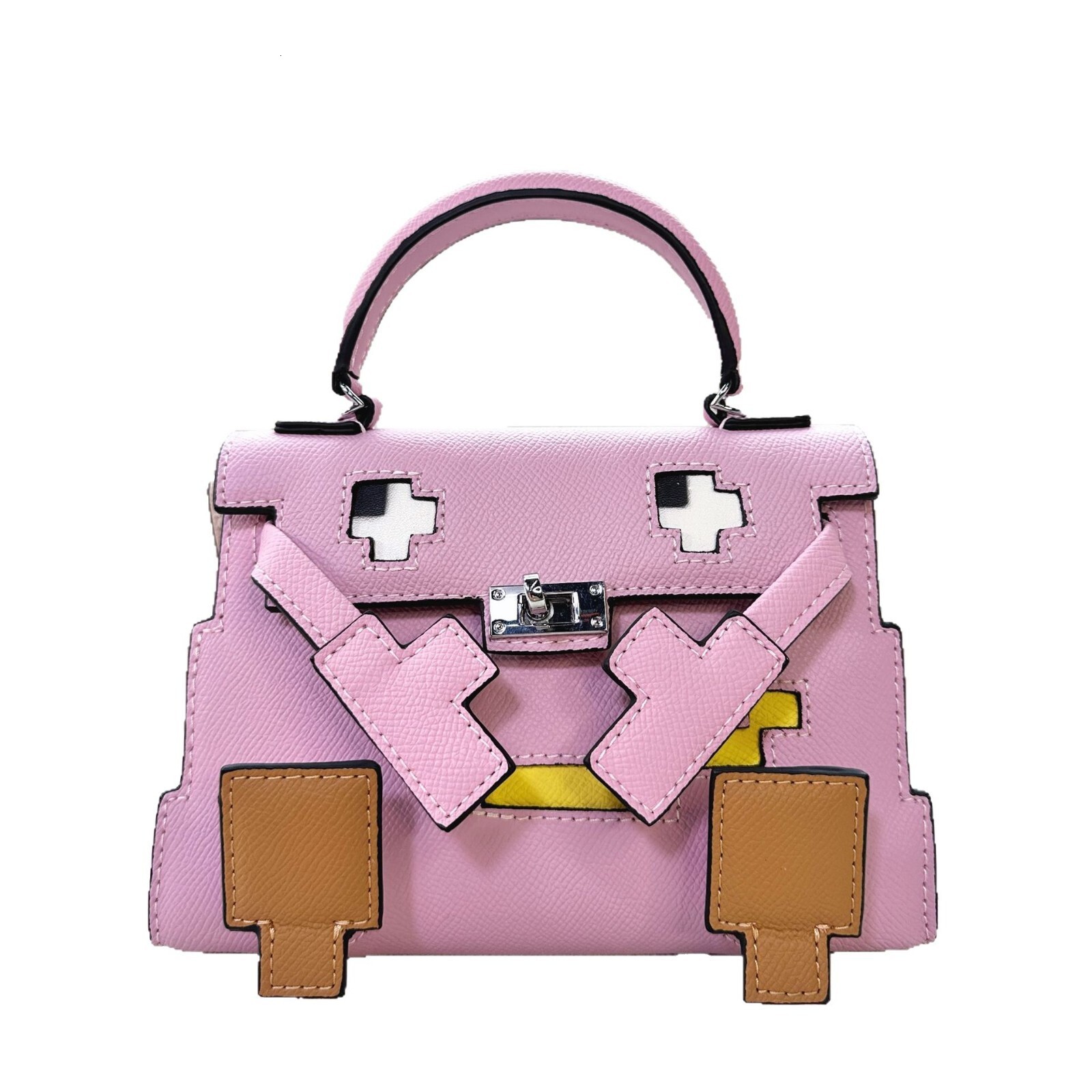 2025 New Genuine Leather Mosaic Doll Little Monster Bag Fashionable Cute Single Shoulder Crossbody Handbag For Women