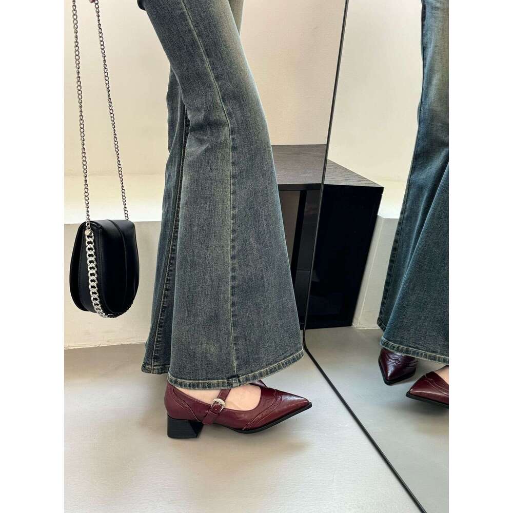2025 Spring Women's French Style High Heels, Outdoor Wear, High-End Comfortable Soft Sole Shallow Mouth Shoes for Women
