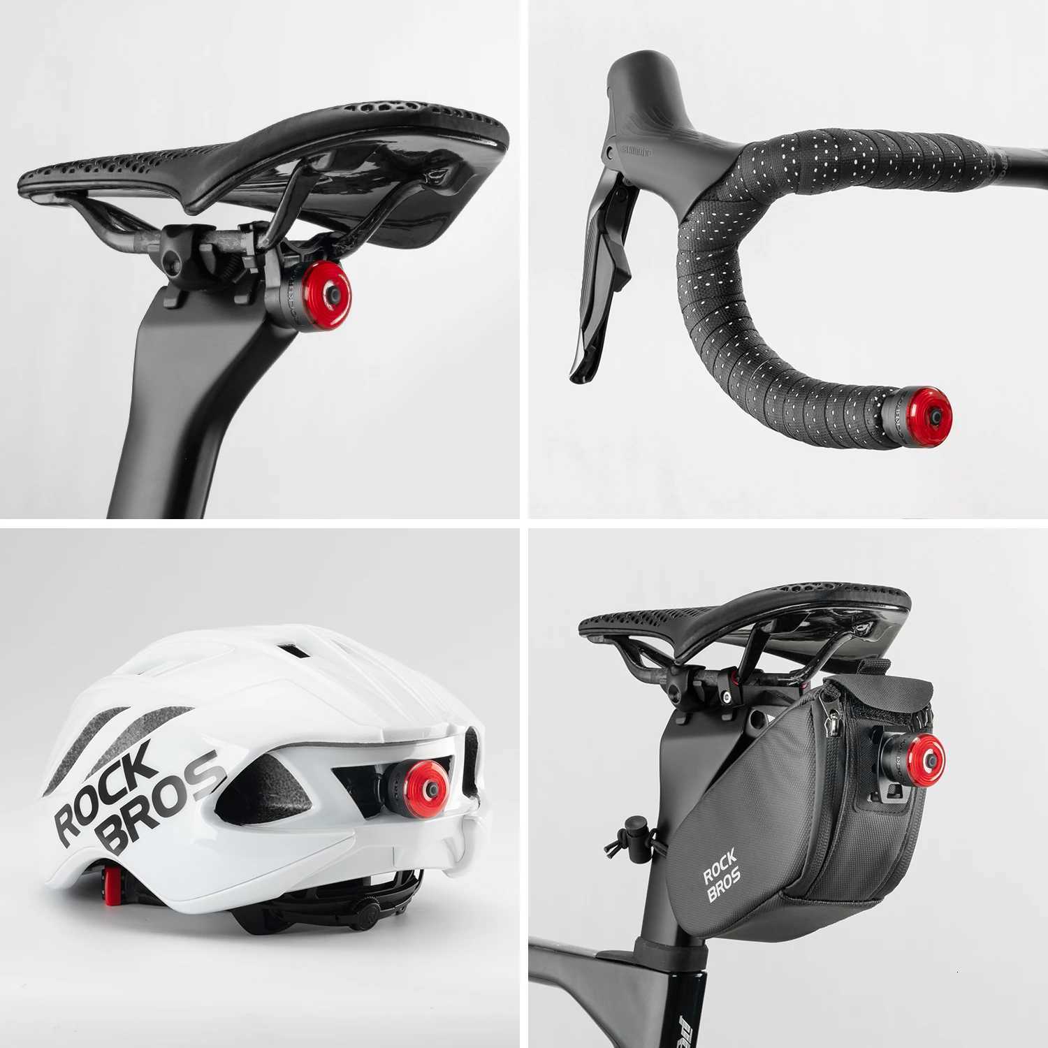 ROCKBROS Bicycle Light Smart Brake Vibration Sensing Taillight Handlebar End Plug Bike Light USB Type MTB Road Cycling Light S250723