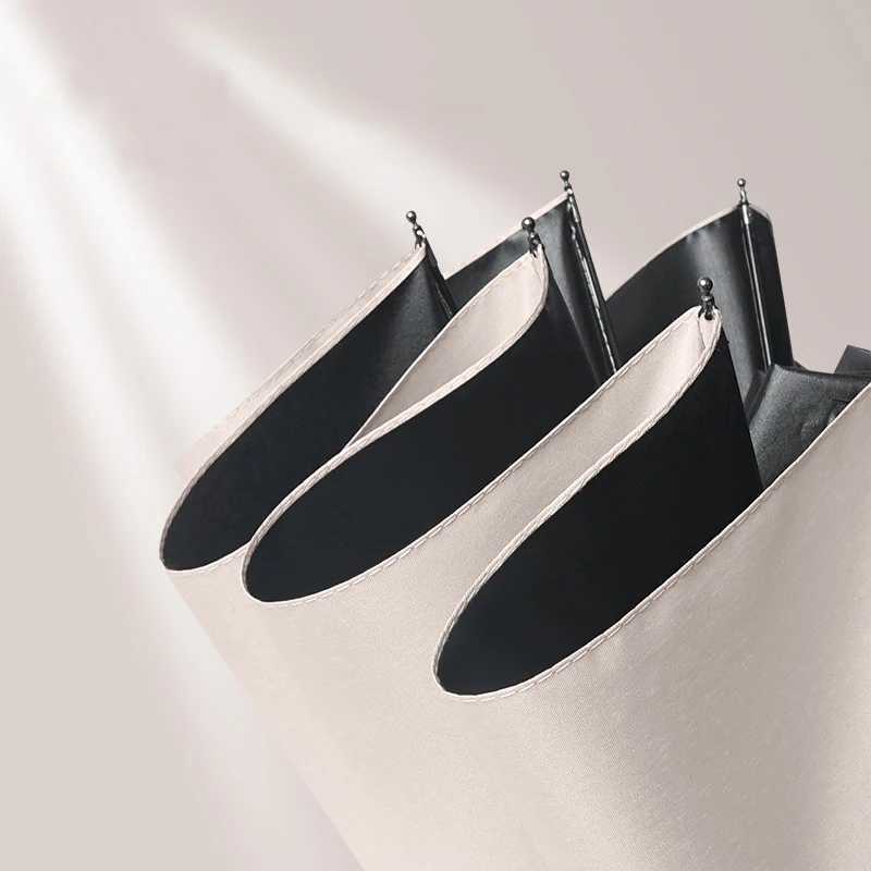 12 Bone Black Glue Fully Automatic Umbrella With Thick And Durable Keel Three Fold Umbrella UV Resistant Folding Umbrella. R250724
