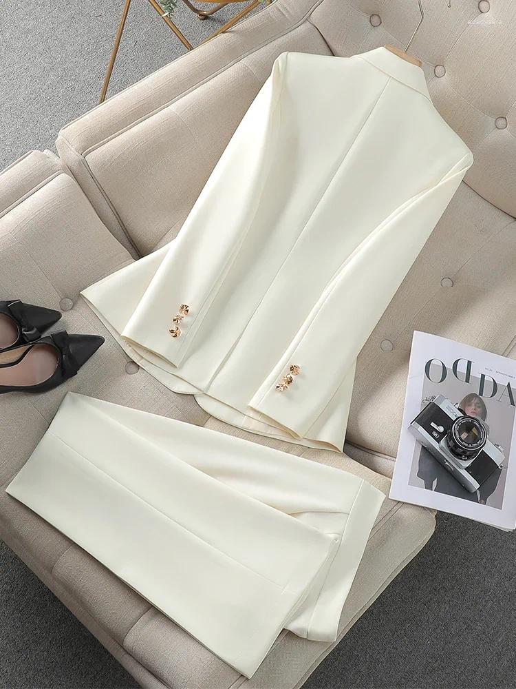 Womens Two Piece Pants Pant Suit Sets Womens Outifits Ladies Female Temperament Business Work Wear Formal Blazer Jacket And Trouser 2025 L250921YVB0