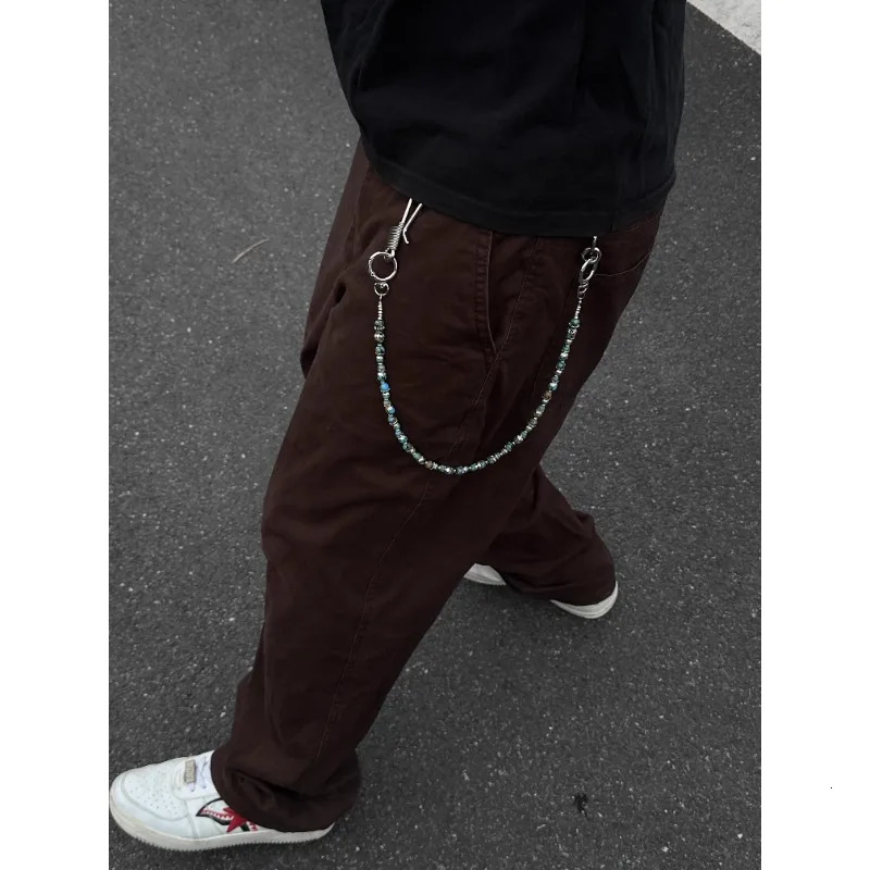 Original Handmade Pants Chain Beads American Turquoise Punk Style Czech Beads Cleanfit Cross Jeans Accessories 250722
