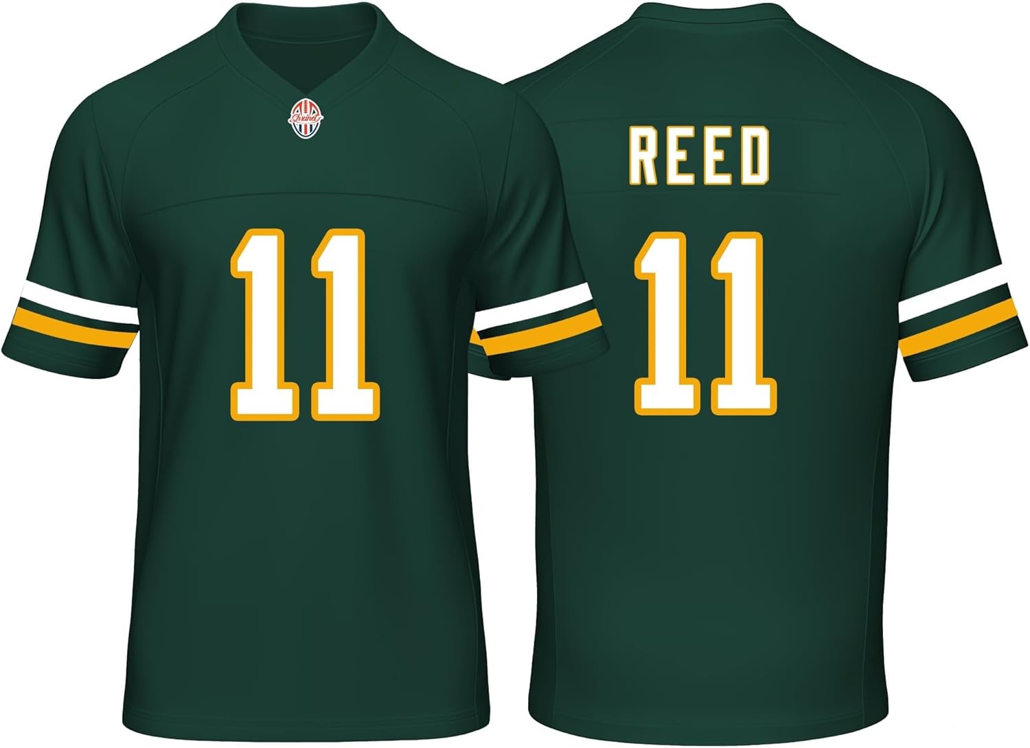 Custom Mens/Youth Football ed T-Shirt for Sports Fan Green/White No Brand/s reed jersey Free shipping