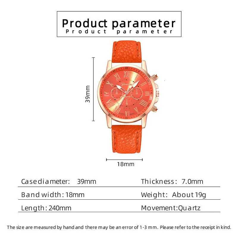 Womens Fashion Watch Ladies Orange Leather Quartz Wrist Watch for Women Business Casual Watch Relogio Feminino W250724