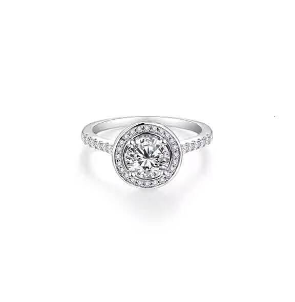 New Luxury Design Moissanite Jewelry Brilliant Round Shape 6.5MM Moissanite 925 Sterling Silver Rings