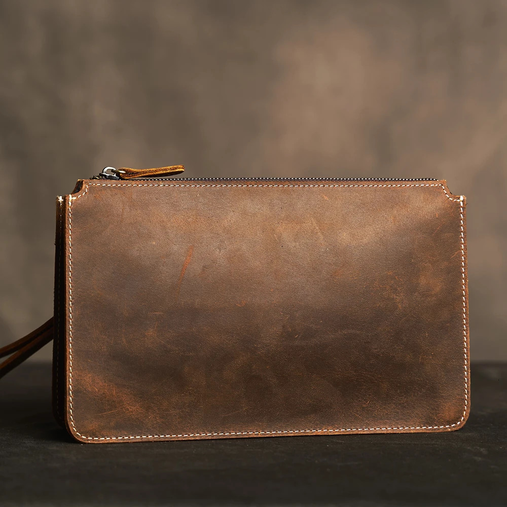 Men Genuine Leather Clutch Bag Cowhide Large Capacity Men Wallets Cell Phone Pocket Passcard Pocket High Quality Wallet For Men 250723