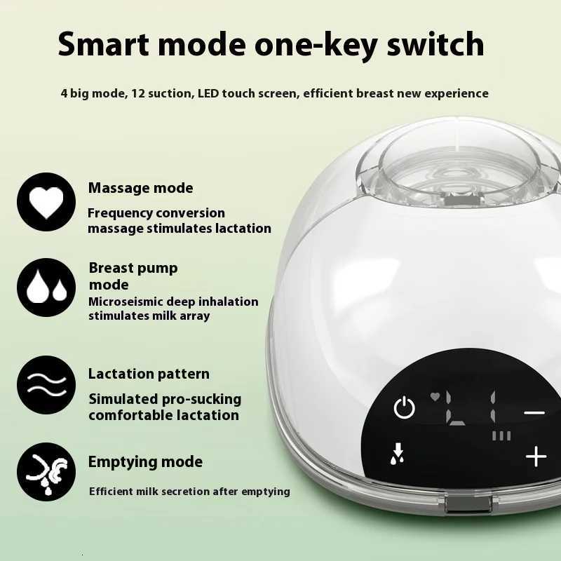180ML Hands-Free Electric Portable Breast Pump BPA-Free with LED Display 4 Modes 12 Levels X250724