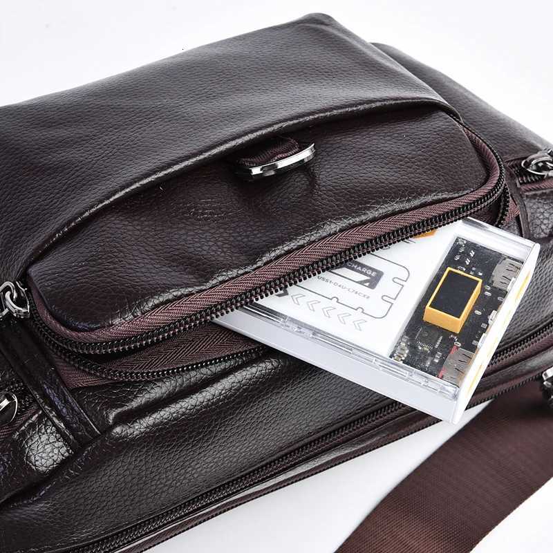 Mens Leather Waist Bag - Retro Fanny Pack Sling Chest Bum Bag Crossbody Hip Belt Casual Fashion Durable Stylish G250723