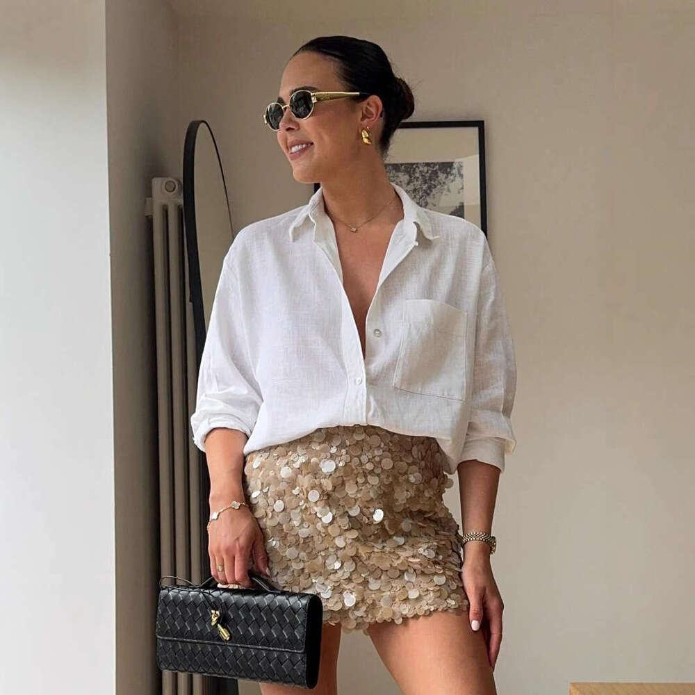 Summer New Women's Fashionable And Elegant Sequin Mini Dress B5