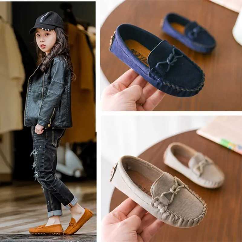 2024 Spring Autumn Children Shoes Boys Loafers Girls Moccasins Slip-on Shoes Flat Sneakers Kids Flat Casual Shoes Size 21-35 XJ250724