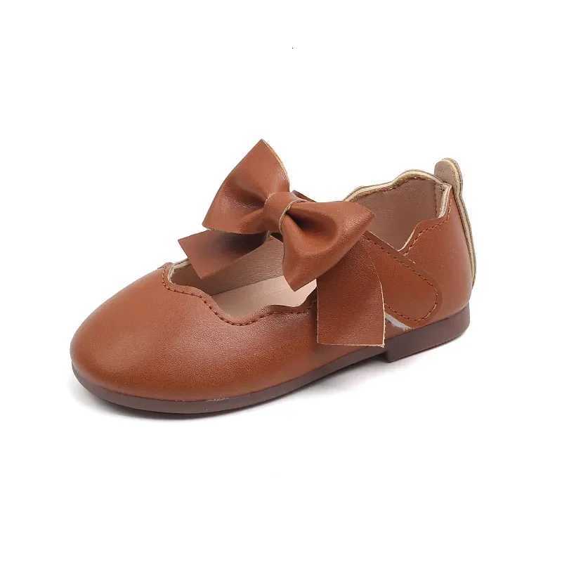 Girls Mary Jane Shoes Children Solid Color Bow Round-toe Bow 2024 New Kids Fashion Soft Moccasin Shoes Baby First Walker Shoes XJ250724