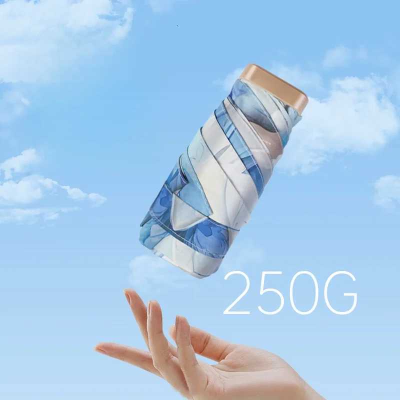Small and Portable Flat 50% Colored Glue Colored Sun Umbrella Card Umbrella Sun Protection Ultraviolet Mini Rain Pocket Umbrella R250724