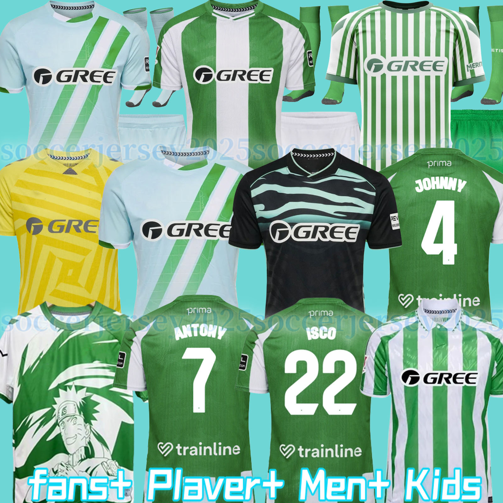 25 26 Real Betis ISCO Soccer Jerseys 2025 JOAQUIN FEKIR B.IGLESIAS CANALES WILLIAN J Shirt WILLIAM CAMARASA JUANMI VICTOR RUIZ Men Kids Kit Football Shirts Uniform