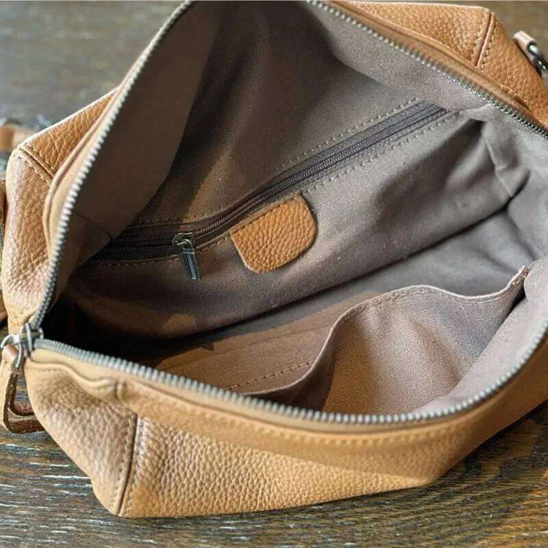 Johnature 2025 New Leisure Genuine Leather Lightweight Women Shoulder Crossbody Retro Soft Cowhide Versatile Bag
