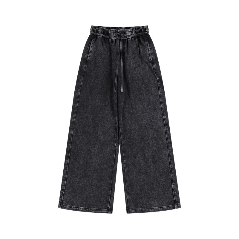 Hot Free shipping designer pants for man Washed and worn sweatpants, American style loose fitting pants with elastic cuffs