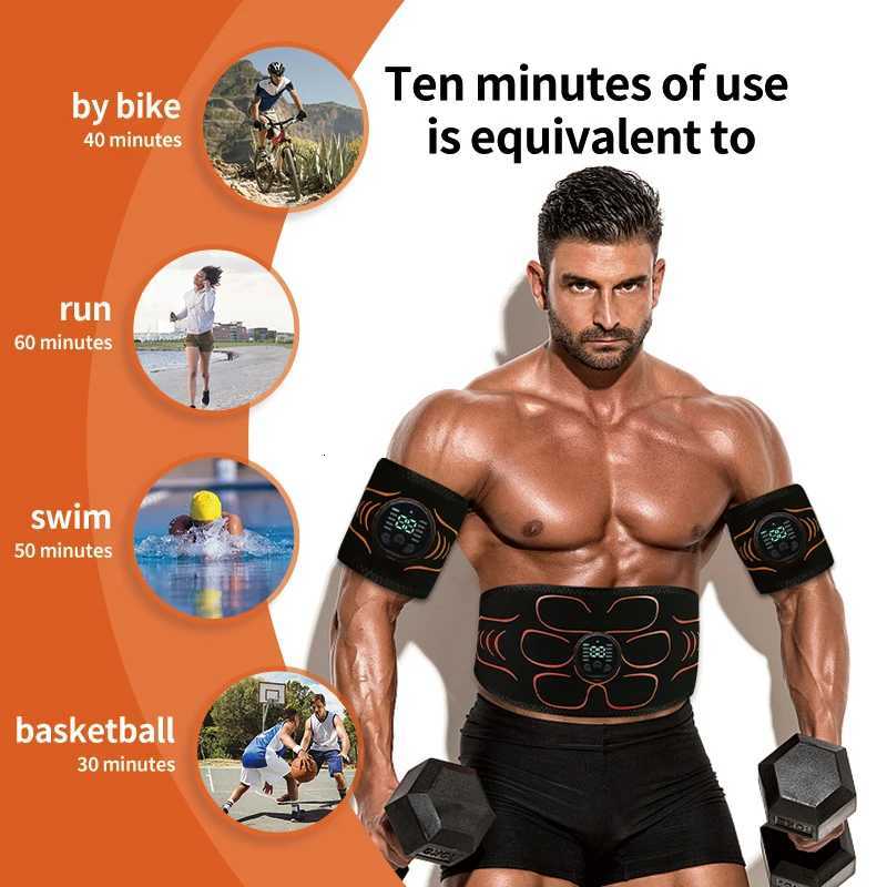 Abdominal Toning Belt EMS Muscle Stimulator Abs Muscle Toner USB Charge Body Shaping Weight Loss Fat Burn Fitness Unisex W250724