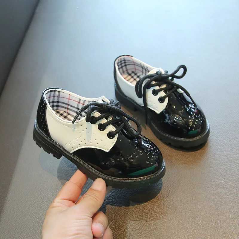 Childrens Leather Shoes Round Toe Lace-up Elegant Spring Soft Comfy 21-37 Baroque Sle Kids Casual Shoe Boys Girls Flat Shoes XJ250724