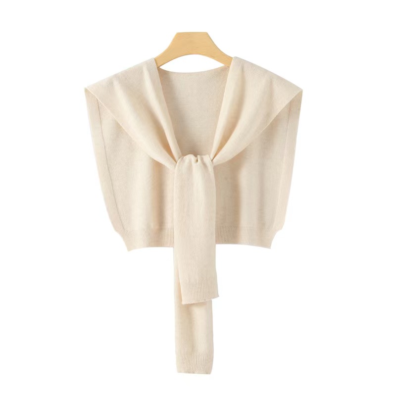 K1457 Wool shoulder shawl with shirt stripes four seasons knitted wool scarf for women