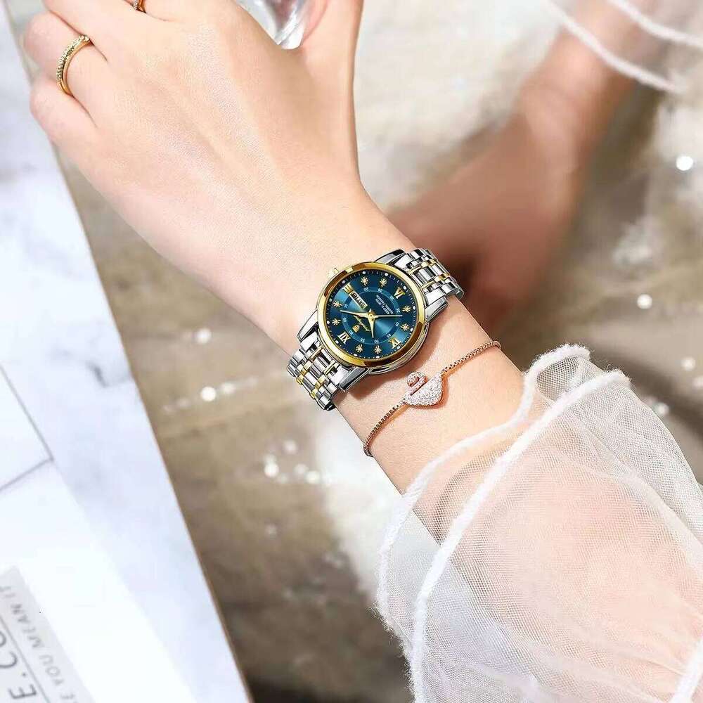 DHwatches POEDAGAR Hot Selling Waterproof Women Wristwatch Stainless Steel Luminous Date Week Ladies Quartz Watches