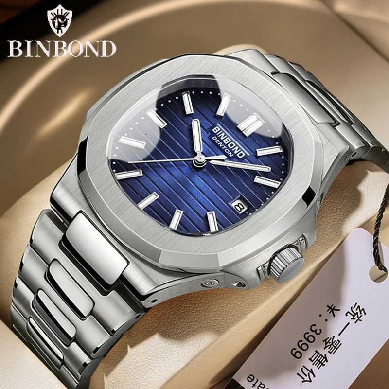 BINBOND Top Brand Luxury Men Quartz Watch Waterproof Date Male Clock Stainless Steel Business Mens Watches Relogio Masculino W250724