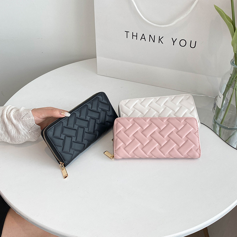 Free Shipping Designer Bag New Foreign Trade Women's Wallet Leather Embossed Casual Handbag Medium Long Wallet Mobile Phone Bag