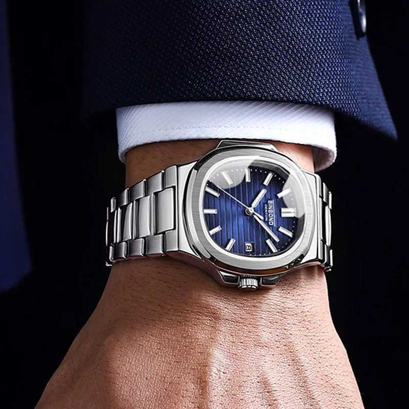 BINBOND Top Brand Luxury Men Quartz Watch Waterproof Date Male Clock Stainless Steel Business Mens Watches Relogio Masculino W250724