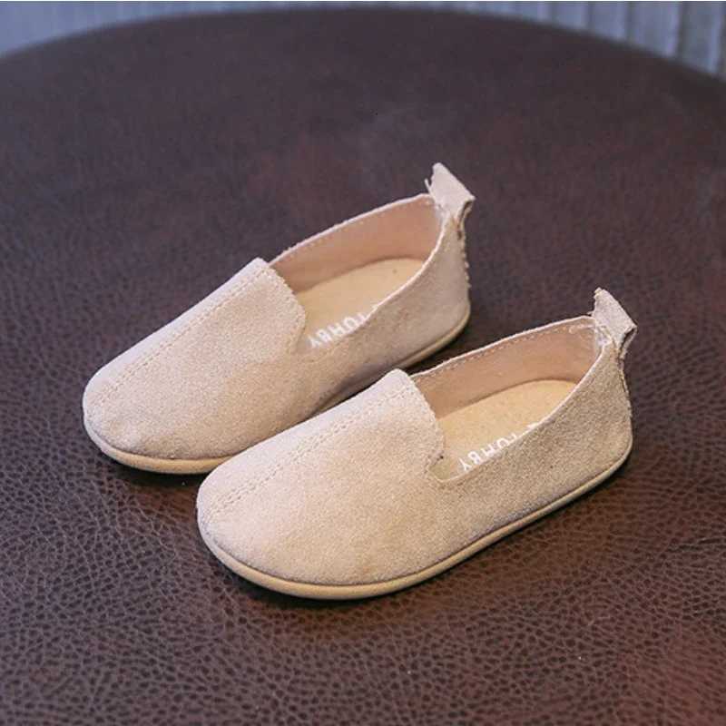 Kids Casual Shoes Spring Autumn Suede Leather Boys Loafers Shallow Solid Girls Shoes Comfortable Soft Sole Children Flats Girls Shoes XJ250724