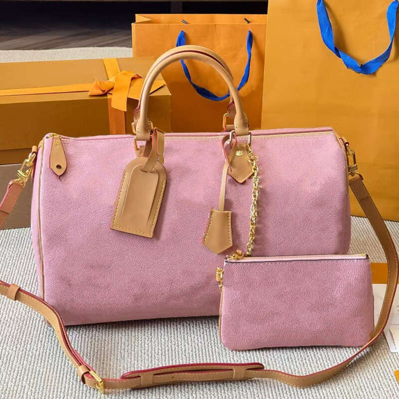 TOP Quality Designer Travel Bag genuine leather handbag lady tote bags men Travel bags Outdoor Pink Large Handbag 40cm