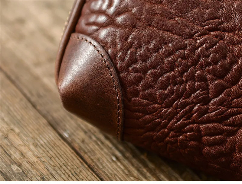 vintage genuine leather mens clutch bag fashion casual handmade high quality natural real cowhide youth phone wallet 250723