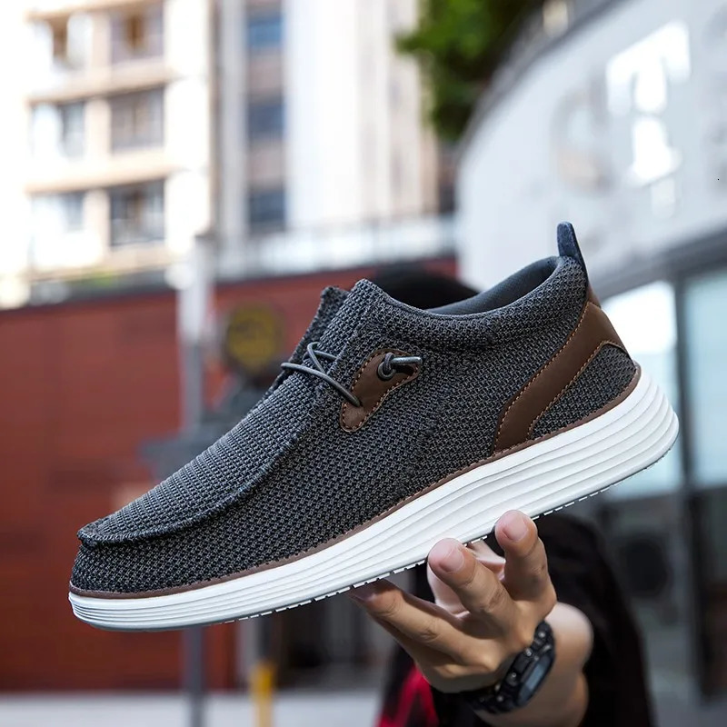 Fujeak Mens Breathable Casual Canvas Slip Shoes Comfort Slip-on Male Loafer Soft Loafers Lightweight Working Shoes 250716