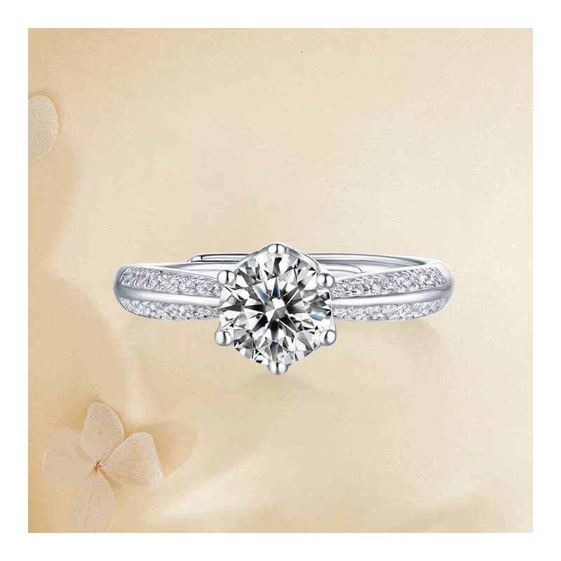 Free Design High Quality Adjustable Womens Moissanite Engagement Ring Customized Wedding Ring