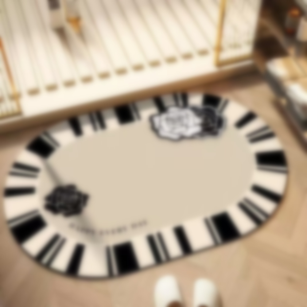 Designer carpet bathroom mat diatom mud non - slip toilet mat household bathroom entrance water - absorbing and dirt - resistant foot mat