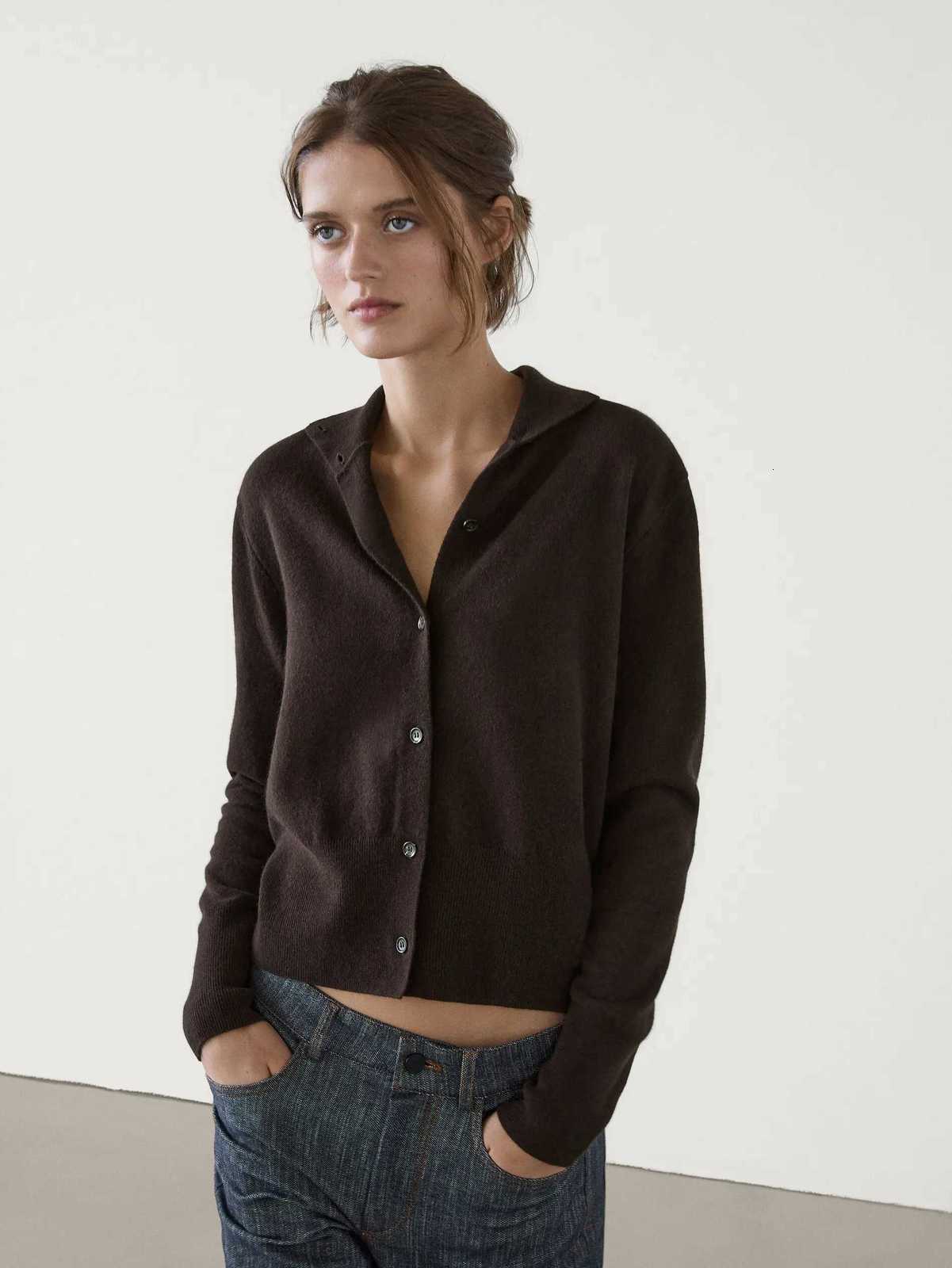 Ethereal MD 2025 massidutti spring new style of Womens casual fashion slouchy turtleneck sweater knitted cardigan short coat X250724