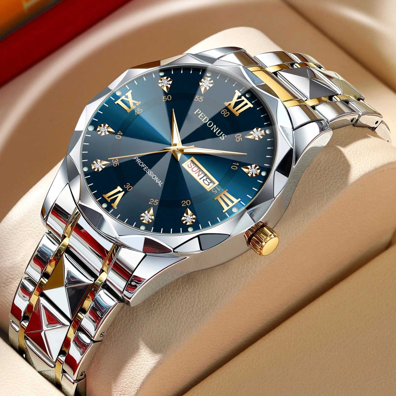 Mens Luxury Waterproof Watch Date Calendar Quartz Watch Fashion Business W250724
