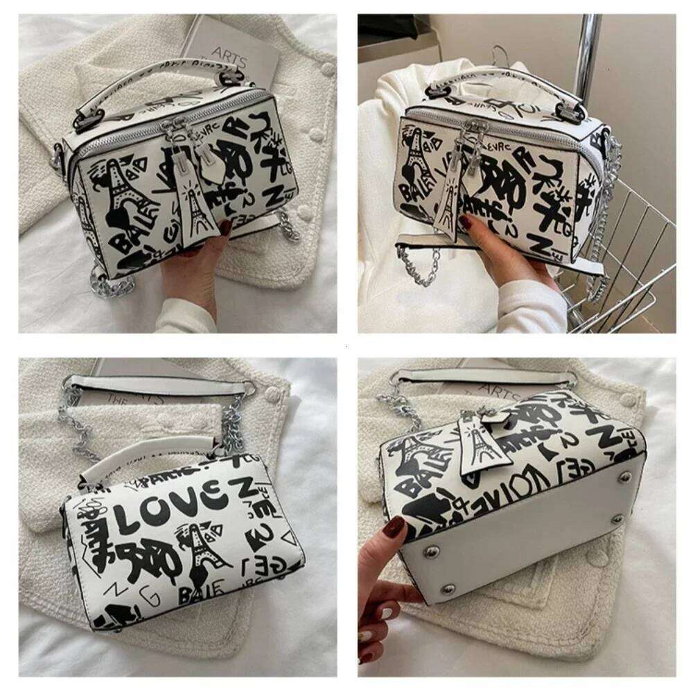 Design Leather and Purse Fashion Crossbody for Graffiti Handbags Shoulder Bags Women Bag