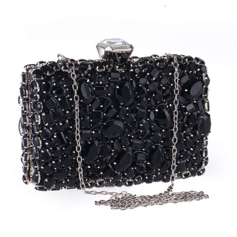 Designer Luxury Evening Diamond Small Square Style Acrylic Inlaid Diamond Evening Single Handheld Banquet Women's Bag 76170