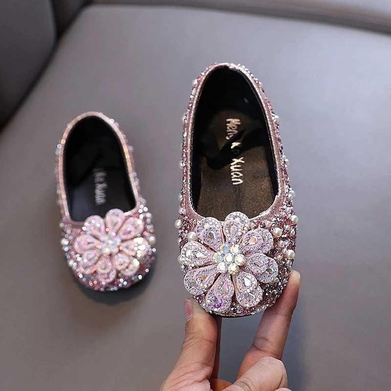 New Girls Leather Shoes Baby Sequined Bow Kids Shoes Spring Fashion Children Soft Comfortable Flats Shoes XJ250724