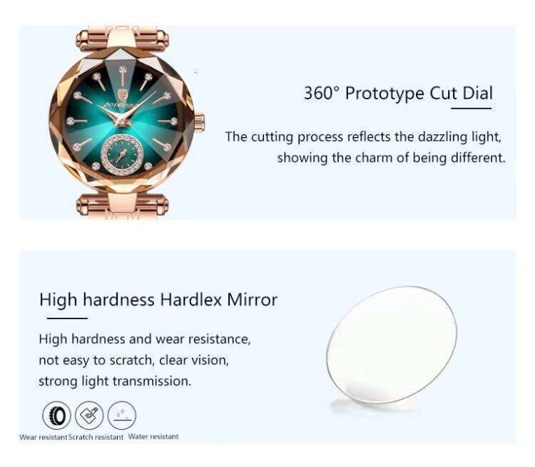DHwatches POEDAGAR New Women's Simple Quartz Steel Band Set Dia Rose Gold Watch