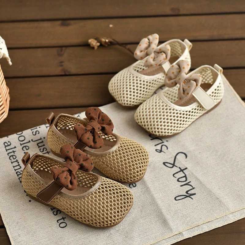 Girls Retro Flat Shoes Mary Jane Fashion Baby Princess Shoes Fashion Mesh Breathable Childrens Sandals 2025 Summer Kids Shoes XJ250724