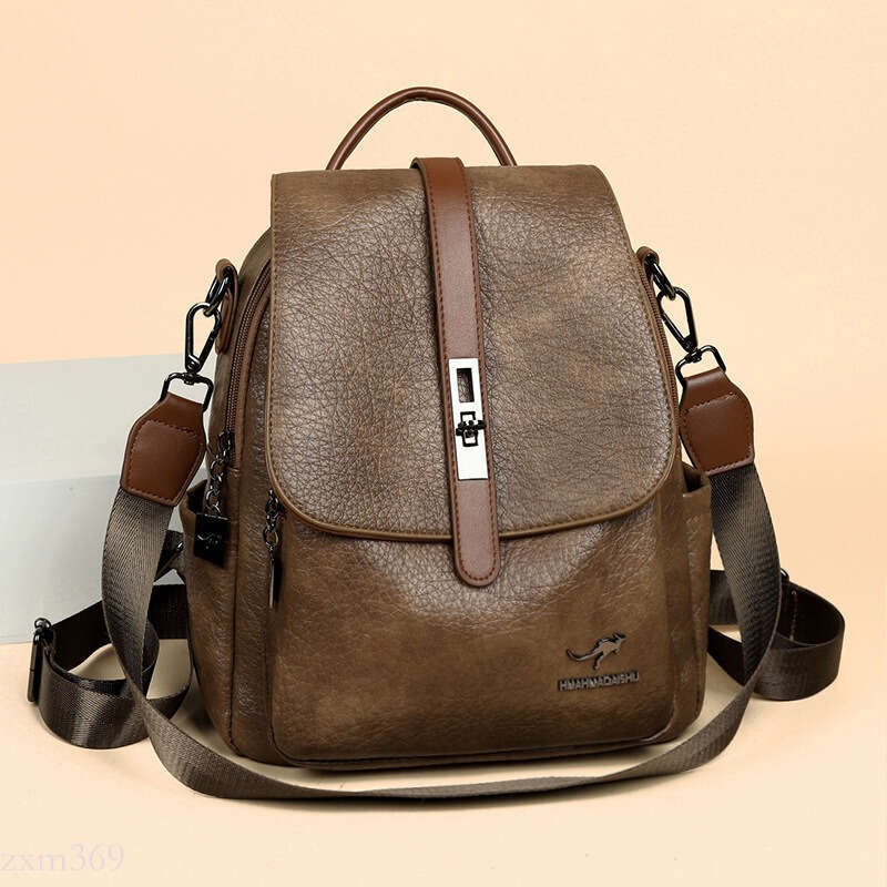 Soft Leather Backpack for Women, New Korean Style, Versatile Large Capacity Women's Backpack, Lightweight Travel School Bag, Trendy