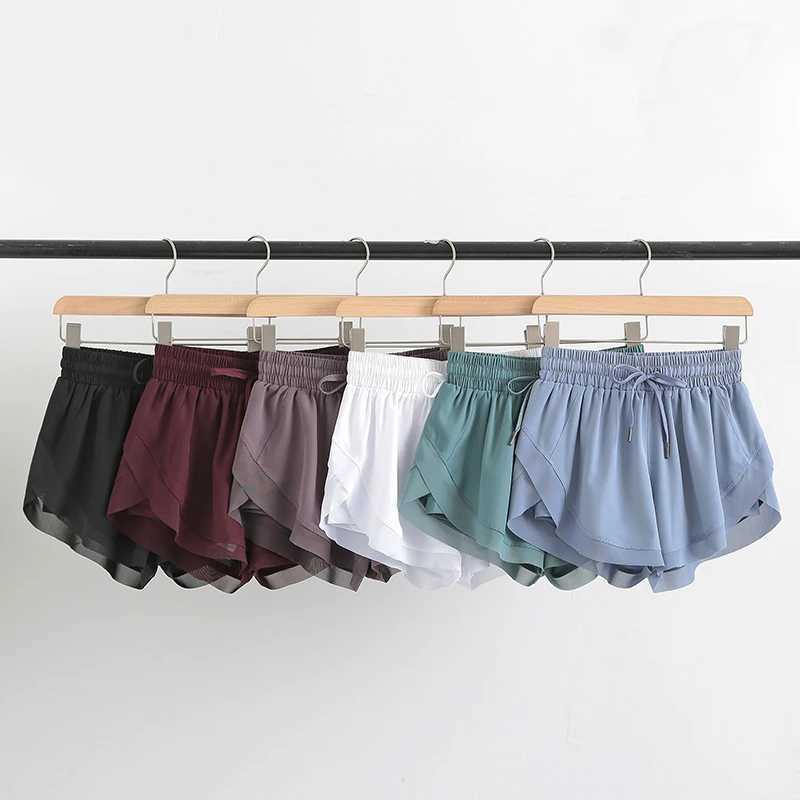 2 in 1 Double Layer Sports Bike Shorts with Pockets Women Outdoor Drawstring Waist Quick Dry Running Shorts Yoga Shorts XJ250724