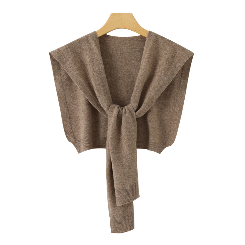 K1457 Wool shoulder shawl with shirt stripes four seasons knitted wool scarf for women
