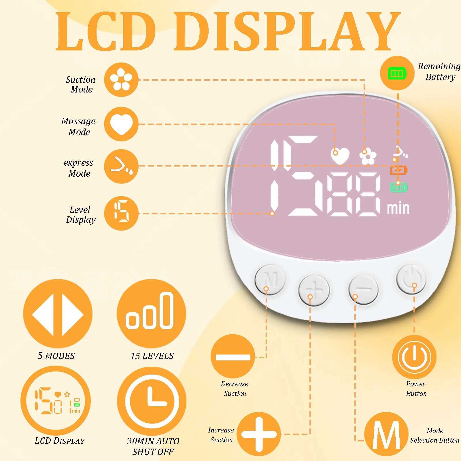 Invisible Electric Breast Pump Portable 5 Modes 15 Gears Machine Handsfree BPA Free For Breastmilk Collector For Breastfeeding X250724