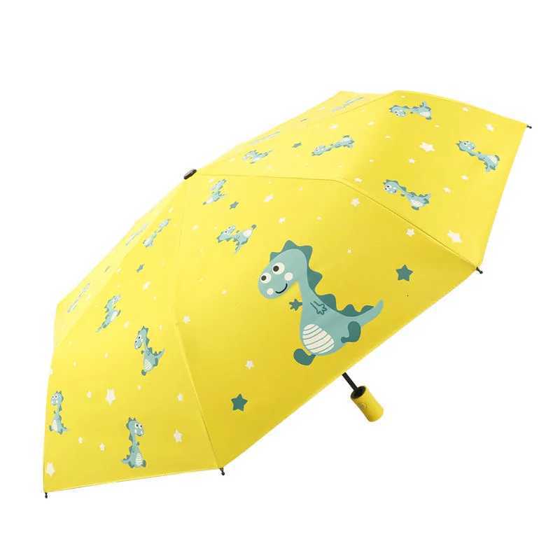 Automatic Umbrella Cute Dinosaur Automatic Children Umbrella Sunshade Thickening and Durable Travel Folding Automatic Umbrella R250724