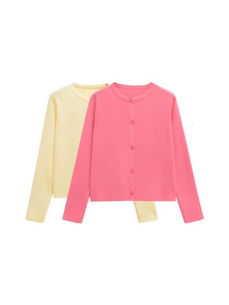 TRZA Womens Knit Cardigan Sweater O-Neck Long Sleeve Chic Outerwear Fashion Front Button Female Top X250724