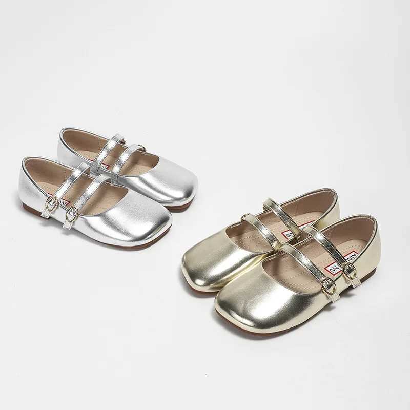 2024 Spring Autumn Korean Children Casual Leather Shoes Fashion Little Girl Soft Comfortable School Princess Birthday Shoes XJ250724