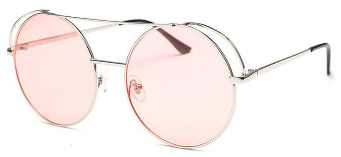 Round Black Sunglasses Women new Trendy Luxury Brand Designer Big Shades Clear Circle Sun Glasses Mens Metal Frame Men Shades