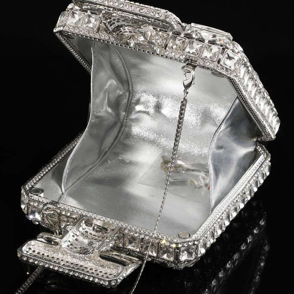 Designer Luxury Evening Diamond Creative Perfume Bottle Inlaid with Diamonds Hollow Rhinestone Women's Clutch Evening Bag