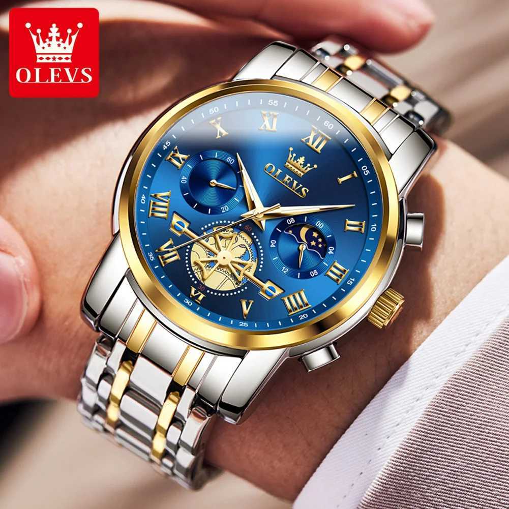 OLEVS Top Brand Mens Watches Classic Roman Scale Dial Luxury Wrist Watch for Men Original Quartz Waterproof Luminous Male Watch W250724